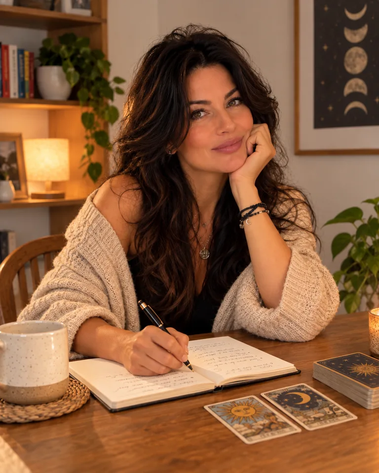 Daniela writing a horoscope